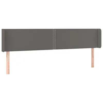 Produktbild von vidaXL Kopfteil mit Ohren Grau 203x16x78/88 cm Kunstleder