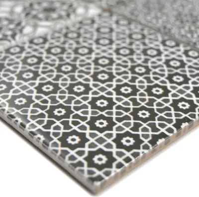 Produktbild von Keramik Mosaikfliesen Daymion Retrooptik Quadrat 97 Schwarz