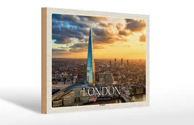 Produktbild von Holzschild Städte The Shard London England UK 30x20cm