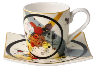 Obrázok produktu pre Goebel Wassily Kandinsky Kruhy v kruhu Šálka na espresso s podšálkou