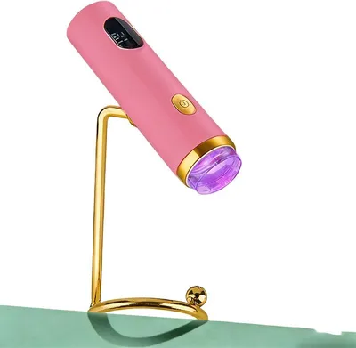 Obrázok produktu pre ZELURXX Prenosná UV lampa na nechty 395 nm, 8x zaostrené UV svetlo, 10 s rýchle vytvrdzovanie, odnímateľná magnetická hlava, nastaviteľný uhol, ružová