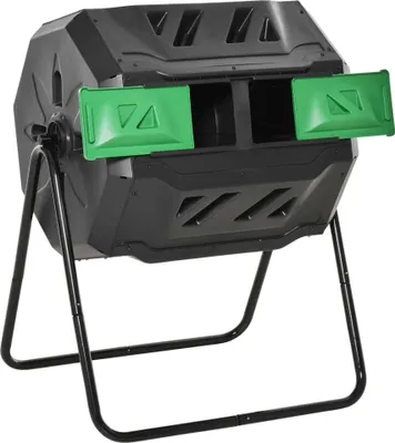 Image de Bac à compost - Composteur de jardin - capacité 30 L - métal - rond - brun chocolat