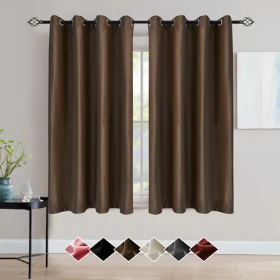 Obrázek produktu pro Topchances 2 kusy sametové záclony do obývacího pokoje, neprůhledná tepelná záclona Eyelet záclona do ložnice š 107 cm x v 160 cm, hnědá