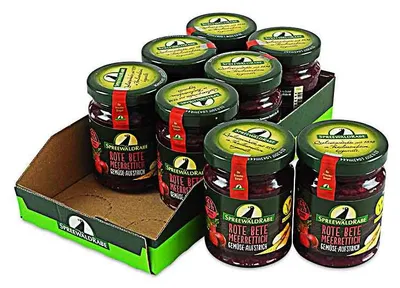 Produktbild von Rote Bete Meerrettich Gemüseaufstrich 8er Set (8 Gläser à 135 g)