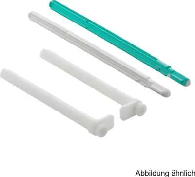 Several plumbing components are arranged diagonally on a white background.
