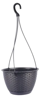 Image de Pot de fleurs RATOLLA Round W 240, suspendu, anthracite, avec soucoupe, avec cintre