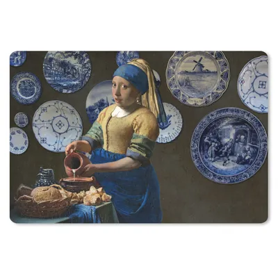Produktbild von MuchoWow® Mauspad Mousepad Mädchen mit Perlenohrring - Milchmädchen - Delfter Blau 27x18 cm - Mousepads - Maus Mat - Pad - Mausunterlage - Büroartikel - Desk Matten