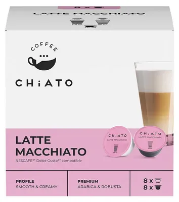 Produktbild von Kaffeekapseln kompatibel mit NESCAFÉ® Dolce Gusto® CHiATO Latte Macchiato, 8+8 Stk.