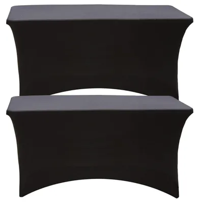 Produktbild von Elasthan-Tischdecke 2 Stück rechteckig 122x76 cm Schwarz dehnbar waschbar knitterfrei