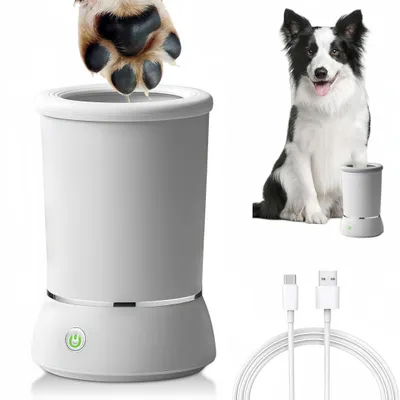 Produktbild von Automatisch Pfotenreiniger für Hunde, Elektrisch Hundepfoten Reiniger, USB Wiederaufladbar 360° Rundum Hunde Pfotenreiniger mit Massagefunktion