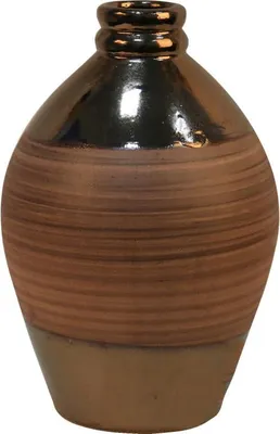 Zdjęcie produktu dla Wazon brązowy duży pękaty 17x17x24.5 cm
