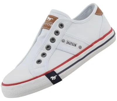 Produktbild von Mustang Damen Sneaker Ziernähte Slipper Gummizug 26M0242008, Größe:38 EU, Farbe:Weiß