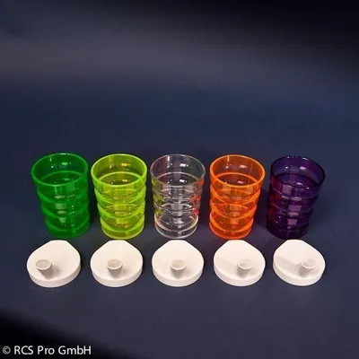 Produktbild von Rillenbecher mit Aufsatz Violett
