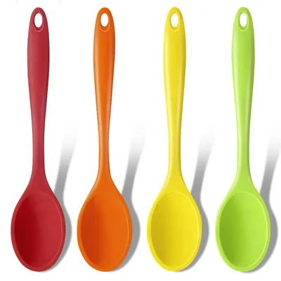 Productafbeelding van Kooklepel Set van 4 - Hittebestendige Siliconen Kooklepels van 27,5 cm
