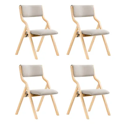 Zdjęcie produktu dla SoBuy Zestaw 4 składanych krzeseł Ergonomiczne tapicerowane krzesła do kuchni i jadalni Składane krzesło biurowe Idealne do kuchni Balkon Ogród Kemping FST40-HGx4
