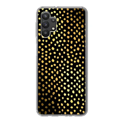 Produktbild von MuchoWow® Handyhülle Schutzhülle Hülle für Samsung Galaxy A32 5G Polka dots - Gold - Schwarz Silikon Softcase Handy Hülle - Softcase
