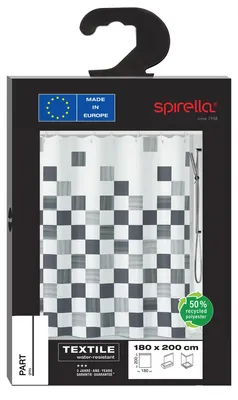 Produktbild von Spirella 7610583155306, Muster, Ring, Polyester, Grau, 30 °C, 1800 mm