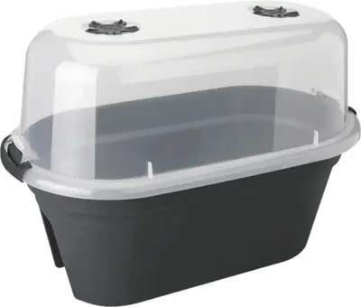 Produktbild von Balkon Anzuchtset Green Basic ca. 55 x 22 x 28 cm transparent, schwarz, Anzuchthaus für denBalkon, kann an Balkon- oder