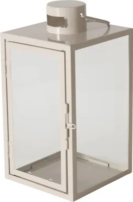 Produktbild von ARANIA Laterne Quadrat 25x14cm aus Glas und mattem Eisen, transparent/beige