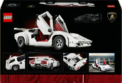 Produktbild von LEGO Icons Lamborghini Countach 5000 Quattrovalvole, Modellauto, Geschenk für Erwachsene, Bauset zum Sammeln, Sammlerstück Modell mit Scherentüren, Kofferraum, Motorhaube und V12-Motor 10337