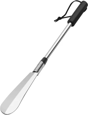 Produktbild von Ausziehbarer Schuhanzieher aus Edelstahl, langes Metall, für Herren/Damen/Kinder/Senioren, alle Schuhgrößen