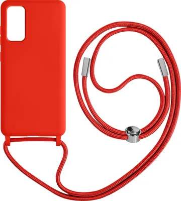 Produktbild von Avizar, Schutzhülle mit Nylonkette (80cm) für Samsung Galaxy S20 FE, Rot