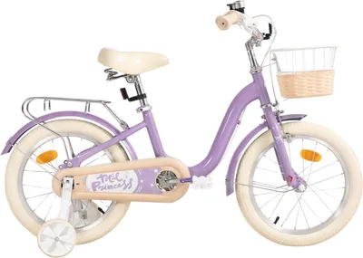 Produktbild von Kinderfahrrad 40 cm – mit Stützrädern, Fahrradkorb & Gepäckträger – Für Kinder 3–10 Jahre – Lila