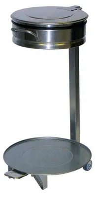 Immagine prodotto di Carrello porta sacchi della spazzatura KBS 450x450x850 mm in acciaio inox con pedale, coperchio e ruote