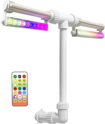 Produktbild von Verstellbarer Pool-Brunnen mit bunten LED-Lichtern Fernsteuerung Wasserfall Sprinkler USB aufladbar