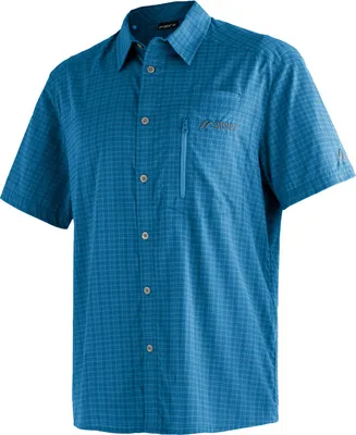 Image de MAIER SPORTS - T-shirt à manches courtes et demi-manches pour hommes, modèle 3941, motif à carreaux bleus, taille 48