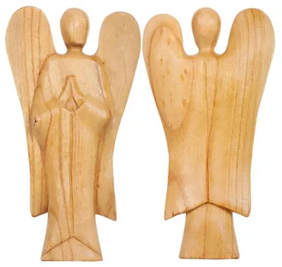 Produktbild von Engel handgeschnitzt aus Hibiskus-Wood, Holz-Engel, Grösse:ca. 25 cm