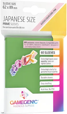 Produktbild von Gamegenic Japanese Sized Sleeves Green (60 ct.)