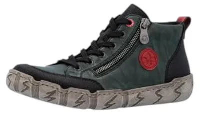 Imagen del producto de Zapatos de mujer Rieker, botas, cordones, color verde, para uso diario