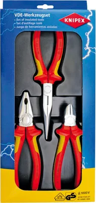 Obrázek produktu pro Knipex 00 20 12, Červená, Žlutá, 170 mm, 40 mm, 370 mm, 960 g, 3 nástroje/nástrojů