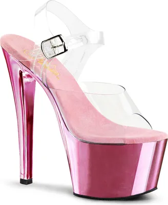 Produktbild von SKY-308 Damen Sandale von Pleaser, Transparent Rosa , EU 42, US 12