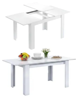 Produktbild von Ausziehbarer Tisch Dilici, Ausziehbare Konsole für Esszimmer, Ausziehbarer Küchentisch mit Verlängerung, 140/190x90h78 cm, Weiß