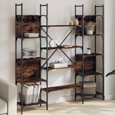 Obrázek produktu pro Maison Exclusive – knihovna z kouřového dubu 155,5 × 24 × 166,5 cm, dřevotřísková deska