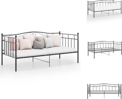 Produktbild von vidaXL Schlafsofa Bettgestell Schwarz Metall 90x200 cm -  Betten & Bettgestelle
