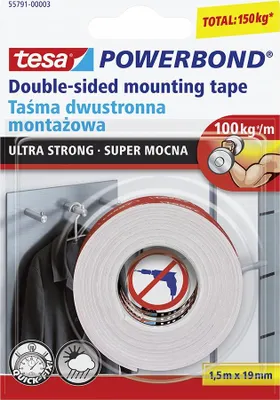 Obrázok produktu pre TESA ULTRA STRONG Obojstranná montážna páska z penového materiálu 1,5 m x 19 mm