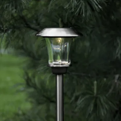 Produktbild von LED Solar Wegleuchte 'Granada' - Edelstahl - warmweiße LED - H: 48cm - D: 15cm - Dämmerungssensor