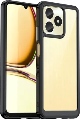 Obrázek produktu pro Pouzdro pro Realme C53 průhledné, nárazuvzdorné TPU silikonové ochranné pouzdro černé