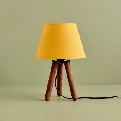 Image de Opviq, AYD-3423, lampe de table, 100 % tissu, jaune, 22 x 22 x 32 cm