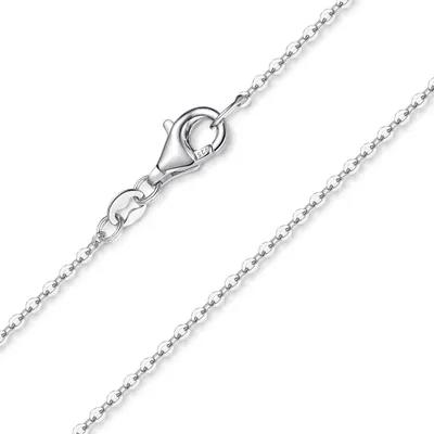Produktbild von MATERIA by Matthias Wagner Damen Halskette aus 925 Silber rhodiniert - Ankerkette für Frauen Mädchen 1,2mm fein in 40-80cm #K97