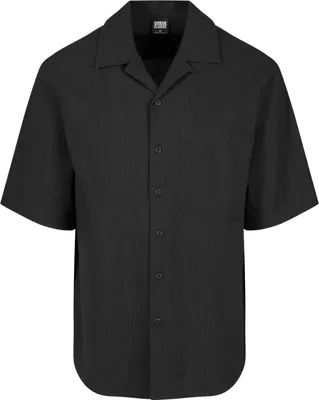 Produktbild von Urban Classics - Relax Seersucker Kurzarm Hemd schwarz - XL