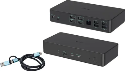 Obrázok produktu pre i-tec CADUAL4KDOCKPD2IT, Kábel, USB 3.2 Gen 1 (3.1 Gen 1) Type-C, 100 W, 3,5 mm, 10,100,1000 Mbit/s, Čierna