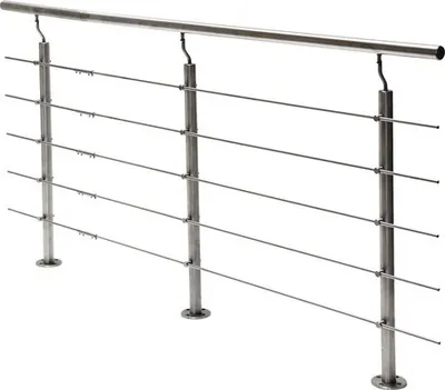 Produktbild von Pertura Geländer-Komplettset Hestia Edelstahl mit Rundstäben für Bodenmontage B: 18 m