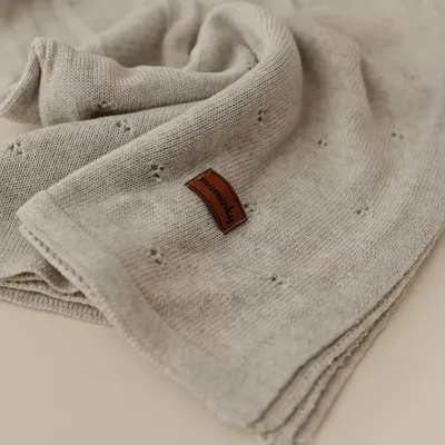 Produktbild von Muminky | Babydecke Wolle - 75x100 cm - Grau - Atmungsaktiv, Thermoregulierend, Hypoallergen