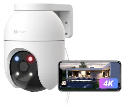 Produktbild von EZVIZ 4K PTZ Überwachungskamera Aussen WLAN, 2,4GHz WLAN Kamera Outdoor, Auto-Tracking, Personen-/Fahrzeugerkennung, Zwei-Wege-Audio, Farbnachtsicht, Wetterfest, C8c 8MP – 4k 8mp Auflösung