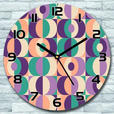 Produktbild von Wanduhr aus Glas Rund fi 30 Vintage Abstraktion Quarz Deko Schlafzimmer Büro