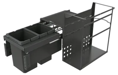 Immagine prodotto di Naber Cox® Base Q+ 360 S/370-2, raccoglitore di rifiuti per cassetti frontali, antracite, H 360 mm 8013379